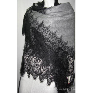 100% Cashmere Triangle Lace Trim